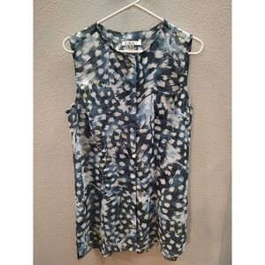 Cabi Medium 416 Avery Tunic Sleeveless Sheer Button Blouse Pocket Detail B19